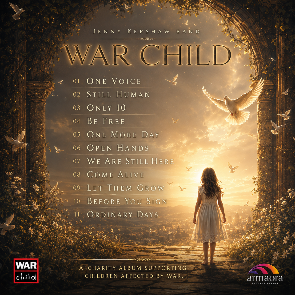 WAR CHILD — Jenny Kershaw Band album back cover and track list